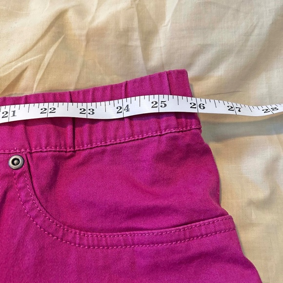 CAPRI JEGGINGS, VIVID FUSCHIA, SIZE 5X, PULL ON, 3 POCKETS, COTTON/SPANDEX, HEM - Picture 9 of 16